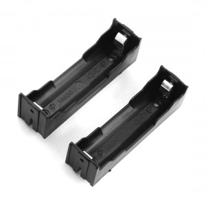 2Pcs 2Pin Black Plastic 1 x 3.7V 18650 Battery Holder Box Container