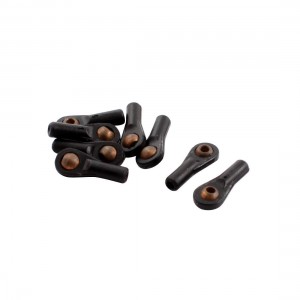 8Pcs D4 2X18X2mm Rod End Metal Ball Head Buckle Joints Black for RC Climbing Car