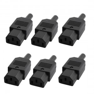 6PCS IEC C13 Female Inline Rewirable Power Plug Socket AC 250V 10A
