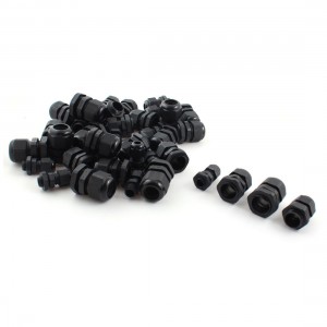 40 Pcs M12 M18 M20 M22 Male Thread Black Cable Gland Cord Grip Assortment