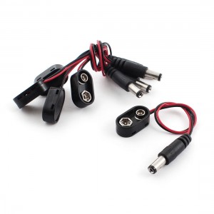 5 Pcs 5.5x2.1mm DC Plug to 9V Battery Buckle Clip Connector Cable 7.5"