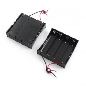 2 Pcs Black Plastic 4 x 3.7V 18650 Battery Holder Case Container Box
