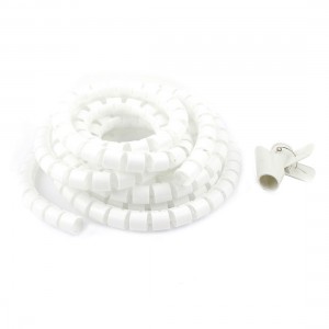 15mm x 2 Meter Spiral Wrapping Band Cable Organizer Wrap w Guide Tool Wire Clamp