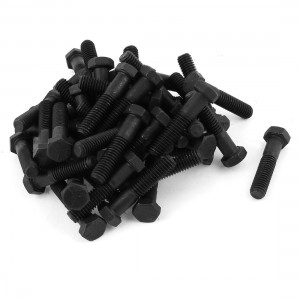 50 x Black Hex Cap Screw Bolts Partial Thread 3/8-16 x 1-3/4"