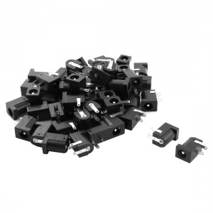 50pcs Black 3 Pin 2.0mmx5.5mm DC Power Jack Socket PCB Mount Connector