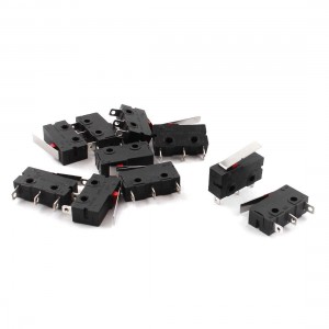 10Pcs SPDT 1NO 1 NC Long Hinge Lever Momentary Control Micro Limit Switch