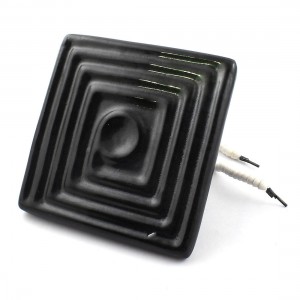 AC 220V 400W Black Grooved Square Ceramic Base Infrared Heater Emitter Plate