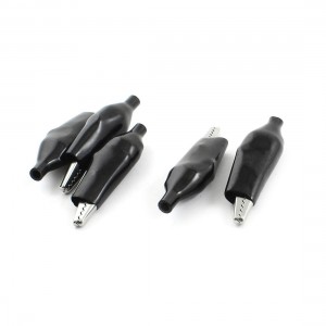 5 Pcs Black Plastic Boot Cover Alligator Clip for Multimeter Test Lead