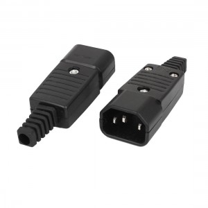 AC 250V 10A IEC320 C14 3 Pin Male Plug Power Adapter Jack Connector 2 Pcs