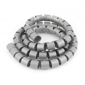 Flexible Spiral Tube Cable Wire Wrap PC TV Cord Management 1M 3Ft Gray