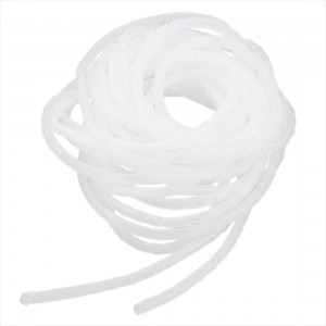 Polyethylene White Spiral Wrapping Band 8mm Wire Manager 12m