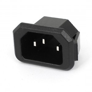 AC 250V 10A Panel Mounted IEC320 C14 3 Pins Power Plug Socket Adapter