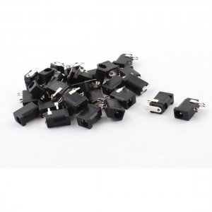 30 Pcs 1.1mm x 3.5mm 3-Pin Female DC Power Jack Socket Connector Black