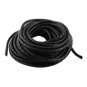 Polyethylene Black Spiral Wrapping Band 8mm Wire Manager 12m