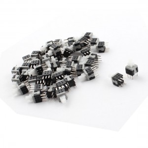 50PCS 10mmx5.8mmx5.8mm Through Hole White Push Button Locking Tactile Switch