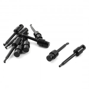 Multimeter Test Lead Insulated Single Hook Wire Cable Clips Black 9 PCS