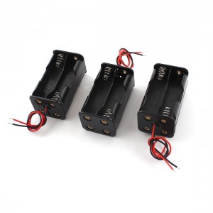 3Pcs Black 4 x 1.5V AA Battery Batteries Holder Case w Wire Leads