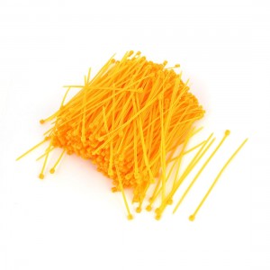 1000 Pieces 3mmx100mm Nylon Self-Locking Electric Cable Zip Ties Fastener Yellow