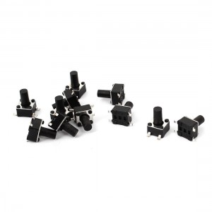 10pcs SMD SMT Momentary Mini Tact Tactile Push Button Switch Black 4.5x4.5x7mm