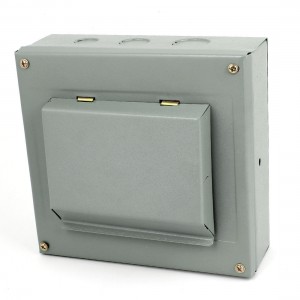 Gray Metal Power Distribution Switch Box Cover Guard 19cm x 18cm x 9cm
