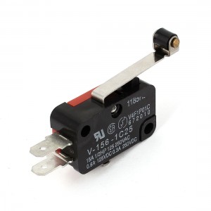 AC 250V 15A SPDT Long Hinge Lever Momentary Miniature Micro Switch Black Red
