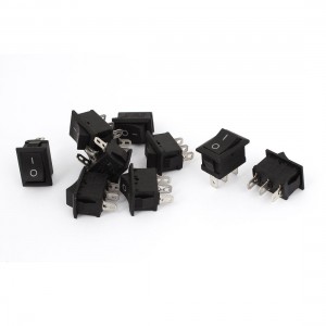 10 Pcs AC 250V/6A 125V/10A 3 Pins SPDT 2 Position On/Off Boat Rocker Switch