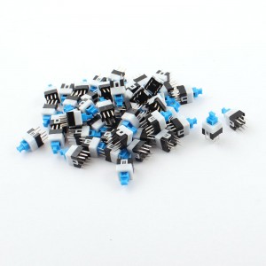 50PCS 12mmx7.5mmx7.5mm Through Hole Blue Push Button Momentary Switch