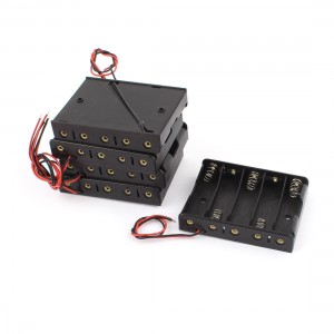 5Pcs Black Plastic Battery Holders Cases Boxes for 5 x 1.5V AAA Batteries
