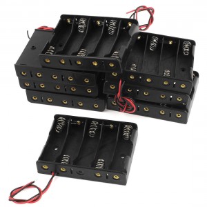 8Pcs Black Plastic Battery Holders Cases Boxes for 5 x 1.5V AAA Batteries