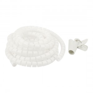 15mm x 3 Meter Spiral Wrapping Band Cable Organizer Wrap w Guide Tool Wire Clamp