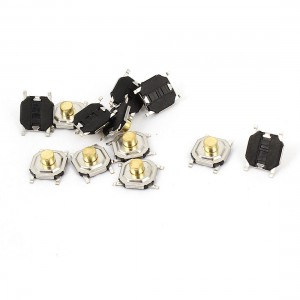 10pcs SMD SMT Momentary Mini Tact Tactile Push Button Switch Black 4x4x2.5mm