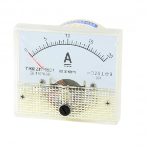 DC 0-20A Zero Setting Dial Panel Rectangle Analog Ampere Meter Amperemeter