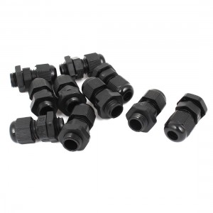 10 PCS Black Plastic Waterproof Connector Locknut Stuffing Wire Cable Gland