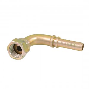 3/8" PT Thread Hydraulic Flat Tube End Right Angle Oil Piping Connector