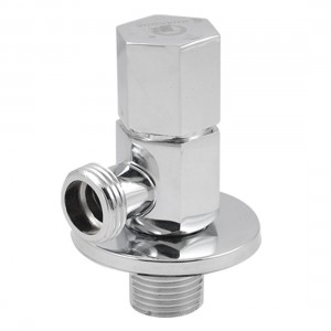 Garden 4/5" x 4/5" Thread Hex Head Angle Stop Valve Silver Tone
