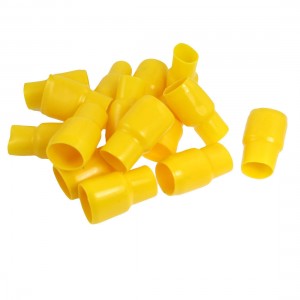 15 Pcs 28mm x 25mm Yellow Soft PVC Insulated Terminals Boots Covers