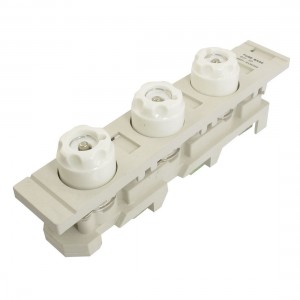 AC 500V 4A Ceramic Fuse Link E27 3P 690V 25A Screw Base w Gray Plastic Holder