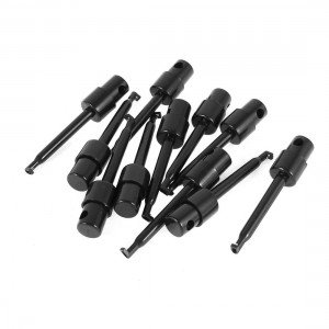 11pcs Black Round Single Hook Clip Test Probe for Electronic Testing