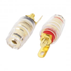 2pcs Clear Cover 4mm Thread Speaker Binding Post for 4mm Banana Plug Jack