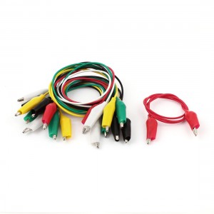 10 Pcs Alligator Croc Clip Test Leads Color Jumper Cord Wires Parts