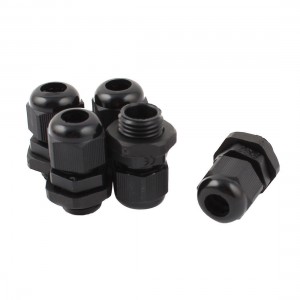 5 Pcs 12mm OD PG7 3-6.5mm Cord Connectors Waterproof Fixing Cable Glands Black