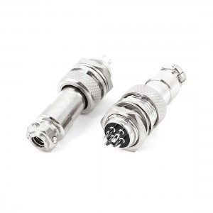 GX12 4 4pin Male 12mm Screw Type Panel Connector Adapter Aviation Plug 2pcs