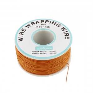 PCB Solder 0 25mm Tin Plated Copper Cord Wire Wrapping Wire Orange 30AWG 200M