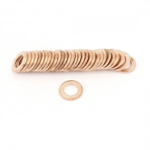 50pcs 14mm OD 8mm ID 1 5mm Thick Copper Washer Flat Ring Oil Brake Line Seal
