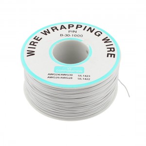 PCB Solder 0 25mm Tin Plated Copper Cord Wire Wrapping Wire White 30AWG 200M