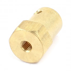 RC Model Wheels 4mm Shaft Dia DC Gear Motor Brass Hex Coupling Coupler