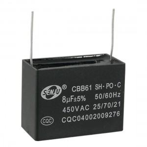8000nF 8uf 450VAC 50/60Hz 2 Pin Fan Capacitor CBB61 8MFD