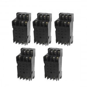 DYF-11A 11 Pin Power Relay Base Socket DIN Rail Mount 5 Pcs