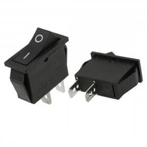 2 Pcs Black Snap-in On Off I/O SPST Rocker Switch 2 Pin 15A/250V 20A/125V AC