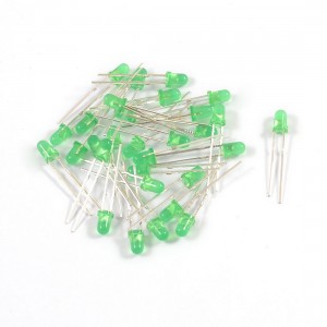30 Pcs 2 Terminals Round Head Superbright Green LED Light Diodes